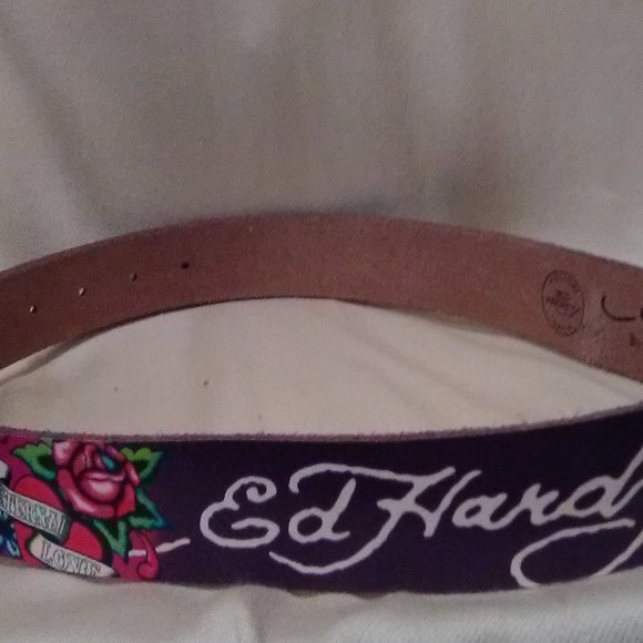 Ed Hardy Eternal Love Leather Belt Size Small - Picture 10 of 11
